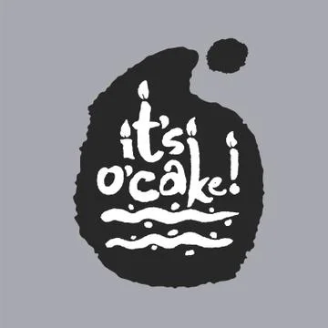 Its O Cake in a Speech Bubble Stock Illustration