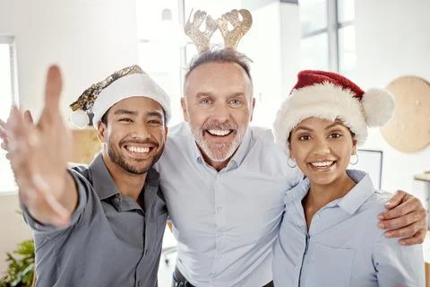 Its our staff Christmas function and everyones invited. a group of Stock Photos