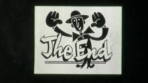 It's Over Folks! The End Old Title Vintage Film Home Movie 8mm Cinema Hollywood Stock Footage 321826942