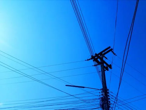 It's picture a aElectric pole very beautiful. Stock Photos