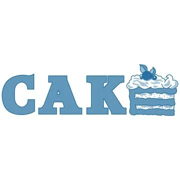 It's a Piece of Cake! (Blue Logo on White Background) Stock Illustration
