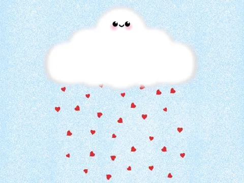 It’s Raining Hearts! Stock Illustration
