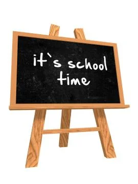 It's school time on blackboard Stock Illustration