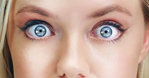 Its shocking isnt it. Closeup beauty shot of a young womans eye. Stock Photos