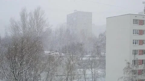 It's snowing in the city Stock Footage 46661575
