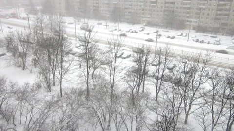 It's snowing in the city Stock Footage 148492310