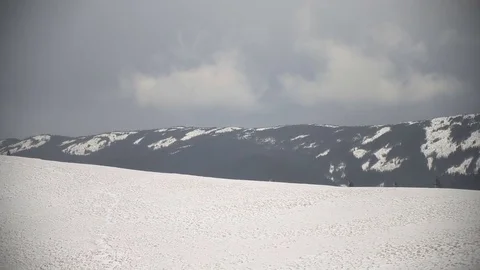 It's snowing winter mountain landscape Video stock 72198070