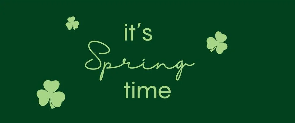 It's Spring Time hand drawn inspiration quote. Vector watercolor typography text Stock Illustration