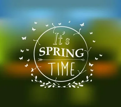 Its spring time typographic design Stock Illustration