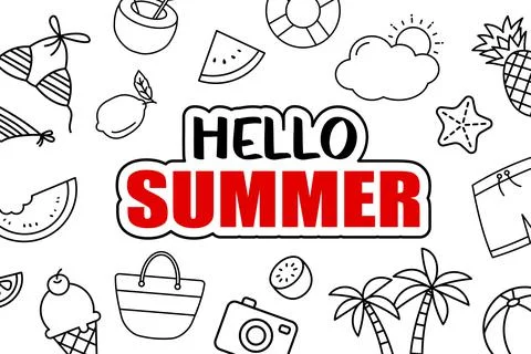 It's summer time background. Summer banner tropical elements design. Stock Illustration