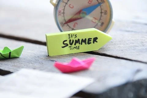It's summer time creative concept. Stock Photos
