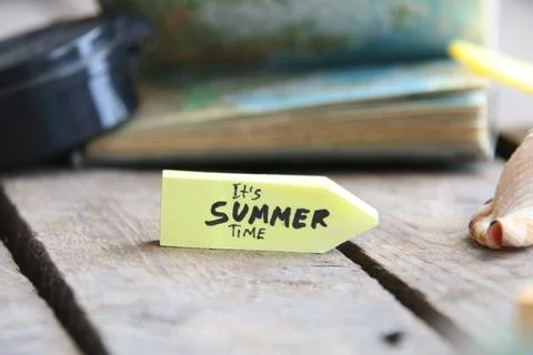Its summer time greeting text. Stock-Fotos