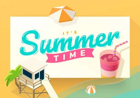 It's Summer Time Stock Illustration