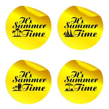 It's summer time stickers set Stock Illustration