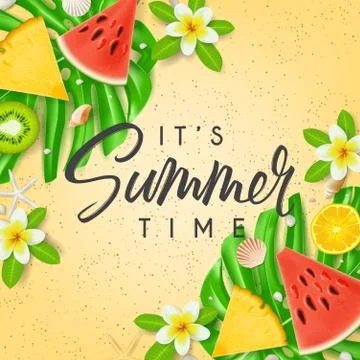 It's summer time vacation banner Stock Illustration