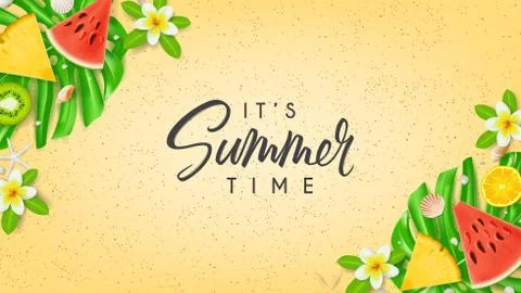 It's summer time vacation web banner Stock Illustration