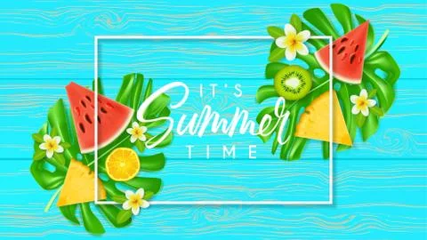 It's summer time web banner Stock Illustration