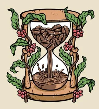 It's time for coffee illustration Stock Illustration