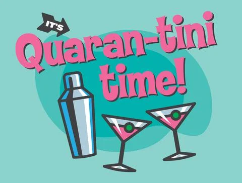 It’s time for a martini in quarantine. Stock Illustration