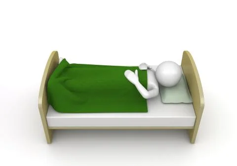 It's time to sleep (3d isolated on white background characters series) Stock Illustration