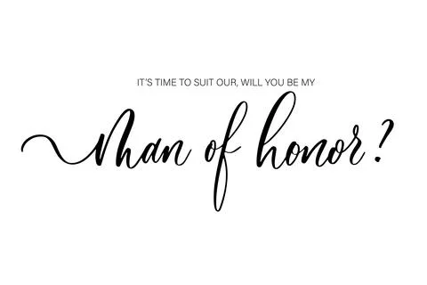 It's time to suit our, will you be my Man of Honor. Bridesmaid Ask Card, wedd Stock Illustration