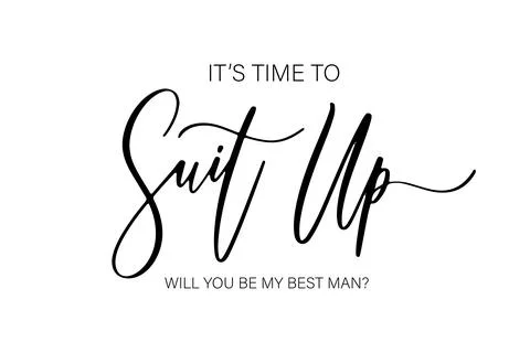 It's time to Suit Up will you be my best man. Bridesmaid Ask Card, wedding in Stock Illustration