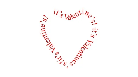 It's Valentine's Crawling on a Heart Shape Seamless Loop Title Stock-Footage 127665132