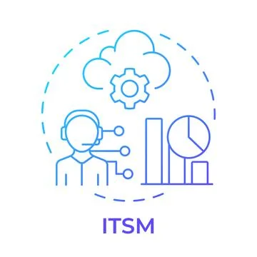 ITSM blue gradient concept icon イラスト素材