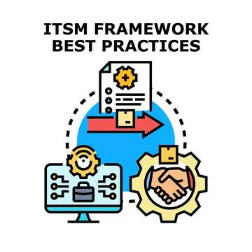 Itsm framework best practices delivering value Stock Illustration