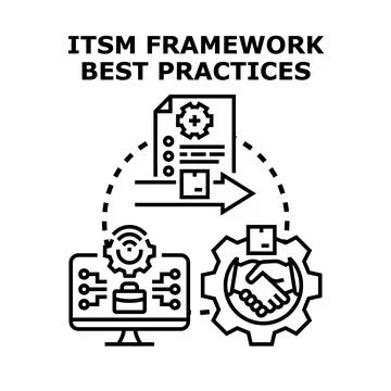 Itsm framework best practices delivering value Stock Illustration
