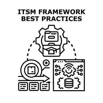 Itsm framework best practices for information technology service management Stock Illustration
