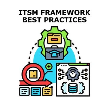 Itsm framework best practices for information technology service management Stock Illustration
