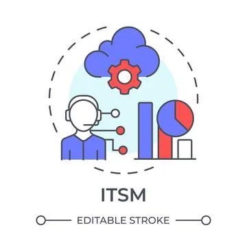 ITSM multi color concept icon Stock Illustration