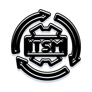 Itsm process lifecycle with rotating arrows Stock Illustration