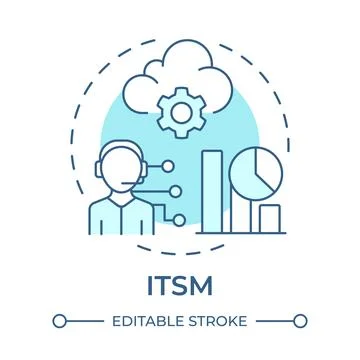 ITSM soft blue concept icon Illustrazione stock