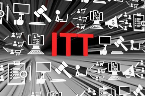 ITT concept blurred background 3d render illustration Stock Illustration