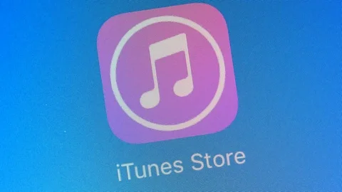 ITunes Store App Icon Launching On Smartphone Screen Stockbeeldmateriaal 77578798