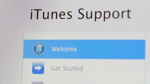 ITunes support view on modern Apple Computers Stock Footage 99138260