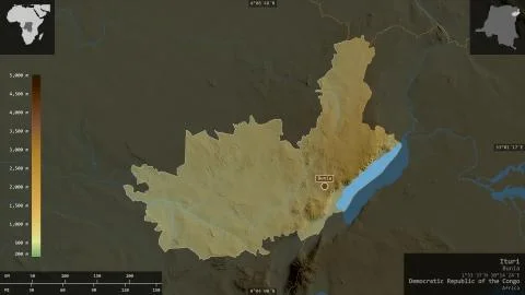 Ituri, Democratic Republic of the Congo - composition. Physical 스톡 일러스트