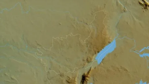 Ituri, Democratic Republic of the Congo - outlined. Physical 스톡 일러스트