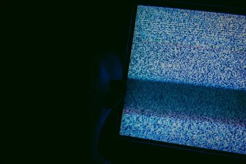 ITVs with interference in dark rooms Stock Photos