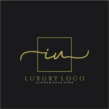 IU handwriting logo design Stock-Illustration