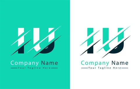 IU Letter Logo Vector Design Template Elements Stock Illustration