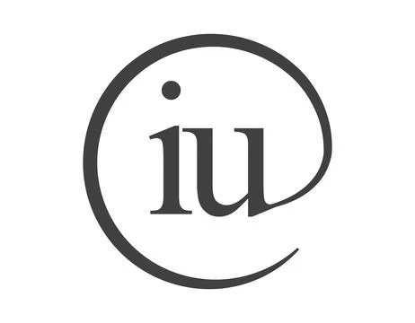 IU logo from two letter with circle shape email sign style. I and U round l.. Stock Illustration