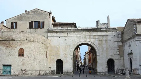 Iulius Caesar Octavianus Augustus Arch real time footage Video stock 83276833