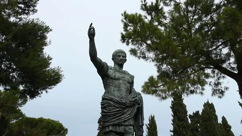 Iulius Caesar Octavianus Augustus Julius Caesar Statue real time footage Video stock 83277103
