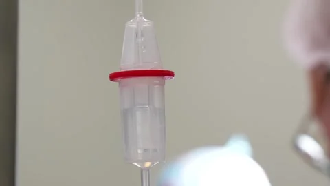 I.V. drip. Administration of anesthesia to a patient during surgery. Stock Footage 292007601