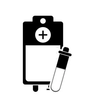 Iv drip bag and test tube icon イラスト素材