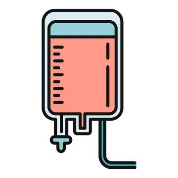 Iv drip bag for blood transfusion or medical treatment Stock Illustration