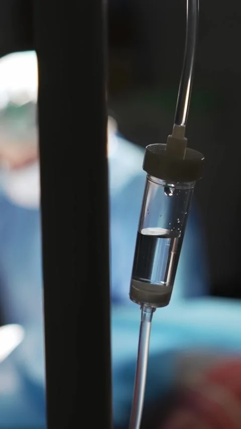 IV drip during surgery. Operating room in the hospital. Stock Footage 346018982